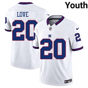 Big Blue Julian Love #20 Youth Authentic Football Embroidery Jersey - White Throwback Edition 18288990