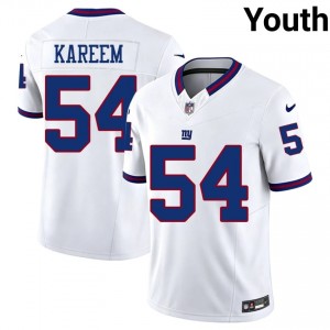 NY Giants Khalid Kareem #54 Youth Player Football Stitched Jersey - White Throwback Edition 16673880