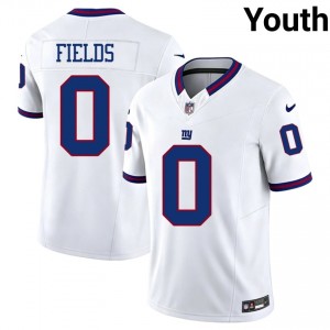 Big Blue Malachi Fields #0 Youth Gameday Football Embroidery Jersey - White Throwback Edition 83866974