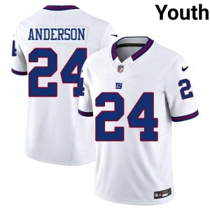NY Giants Ottis Anderson #24 Youth Professional Football Stitched Jersey - White Throwback Edition 54342560