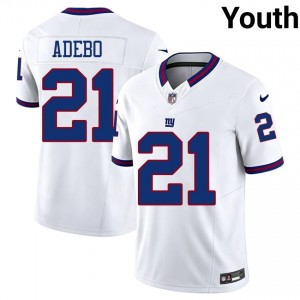 New York Giants Paulson Adebo #21 Youth Limited Football Stitched Jersey - White Throwback Edition 84659519