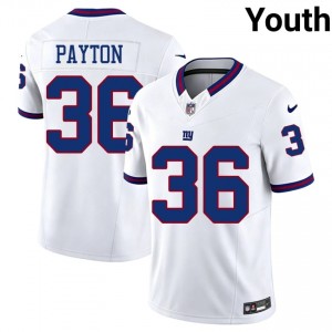 New York Giants Rico Payton #36 Youth Pro Cut Football Embroidery Jersey - White Throwback Edition 59415945