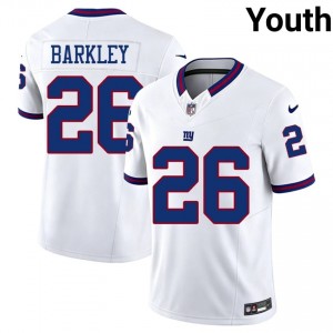 New York Giants Saquon Barkley #26 Youth Essential Football Stitched Jersey - White Throwback Edition 31225705