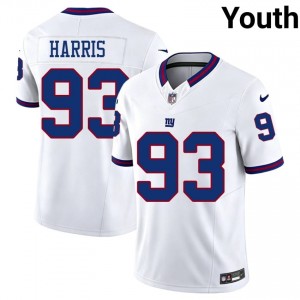 New York Giants Shelby Harris #93 Youth Premium Football Stitched Jersey - White Throwback Edition 66281888