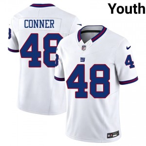 NYG Tanner Conner #48 Youth NFL Football Sewn Jersey - White Throwback Edition 32922216