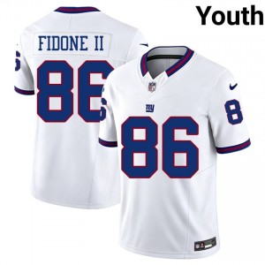 NYG Thomas Fidone II #86 Youth Authentic Football Sewn Jersey - White Throwback Edition 10040682