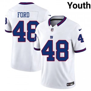 New York Giants Trace Ford #48 Youth Player Football Stitched Jersey - White Throwback Edition 32916493